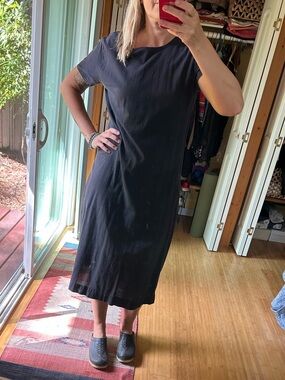 Uzi NYC Black Cotton Tee Dress